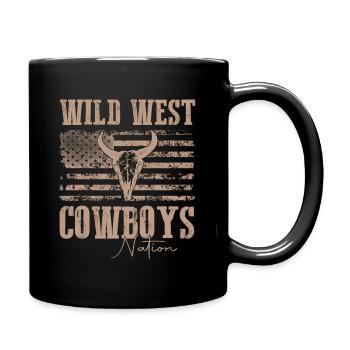 Cowboy cadeau tee shirt western - Mug uni - noir - Droite