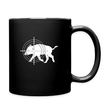 Wildschwein Jäger Visier Jagen Schwarzwild Jagen - Tasse einfarbig - Schwarz - Rechts
