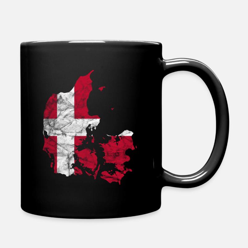 Dänemark Dänische Flagge Dannebrog Silhouette - Tasse einfarbig - Schwarz