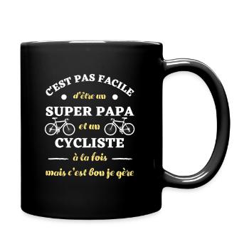 t shirt super papa cycliste humour velo homme velo - Mug uni - noir - Droite