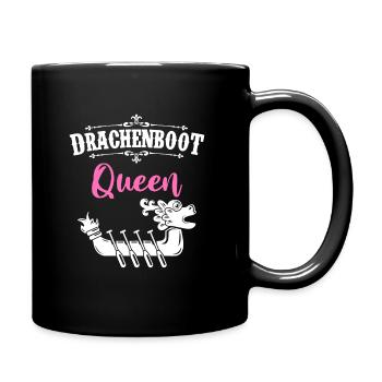 Drachenboot, Queen, Paddeln, Fun, Geschenk, Kanu - Tasse einfarbig - Schwarz - Rechts