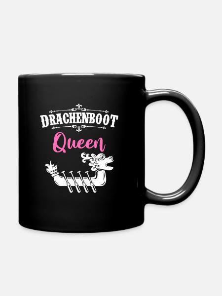 Drachenboot, Queen, Paddeln, Fun, Geschenk, Kanu - Tasse einfarbig - Schwarz