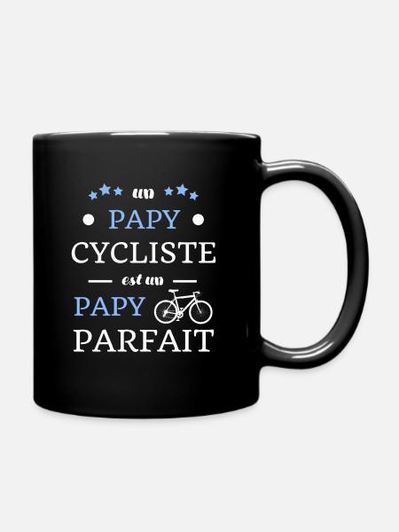 t shirt papy cycliste parfait humour velo homme - Mug uni - noir