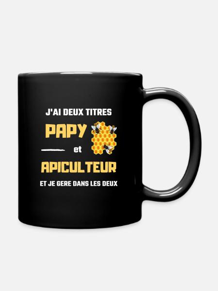 t shirt papy apiculteur humour apiculture homme - Mug uni - noir