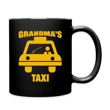 Grandma's Taxi - Geschenkidee für Oma - Tasse einfarbig - Schwarz - Rechts