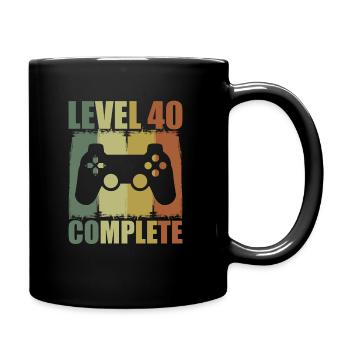 40th Birthday Level 40 Complete Gamer retro - Full Colour Mug - black - Right