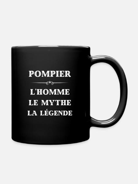 t shirt pompier homme mythe legende humour pompier - Mug uni - noir
