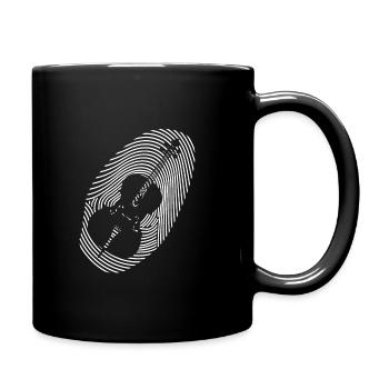 Musik Cello Klassische Musik Fingerabdruck - Tasse einfarbig - Schwarz - Rechts