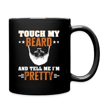Touch my Beard - Beard Wearer Gift Idea - Full Colour Mug - black - Right