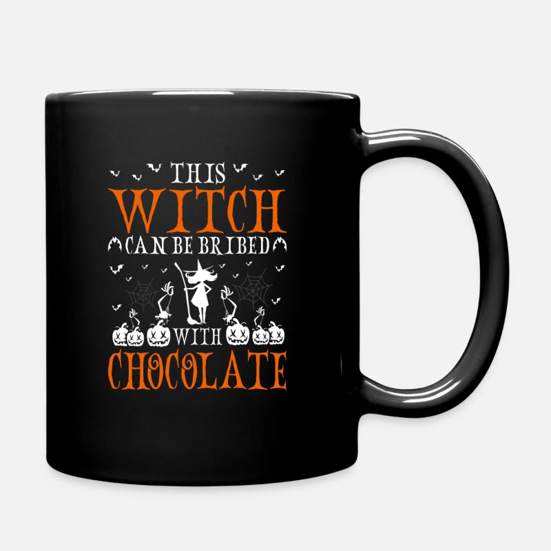 Halloween This Witch Can Be Bribed With Chocolate - Full Colour Mug - black