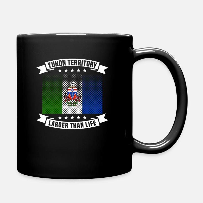 Yukon Territory Flag and Province Slogan - Full Colour Mug - black