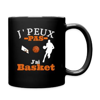 J'PEUX PAS , J'AI BASKET. - Mug uni - noir - Droite