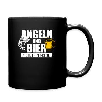 Angler Fischerei Fischen AngelnGeschenkidee - Tasse einfarbig - Schwarz - Rechts