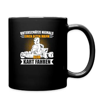 Go Kart Kartfahren Kartbahn Motorsport Rennfahrer - Tasse einfarbig - Schwarz - Rechts