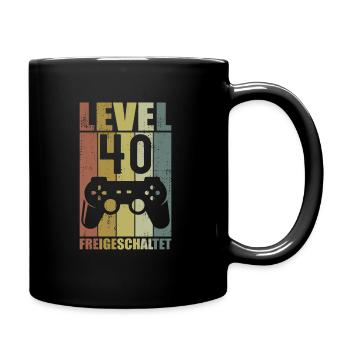 Level 40 Freigeschaltet Geburtstagsgeschenk Gamer - Tasse einfarbig - Schwarz - Rechts
