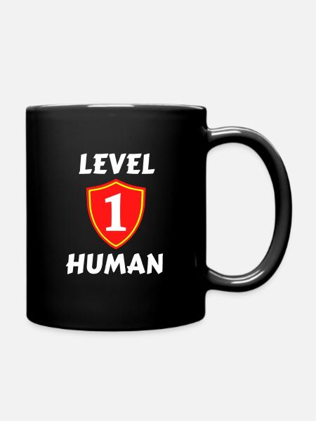 Niveau 1 Humain - Mug uni - noir