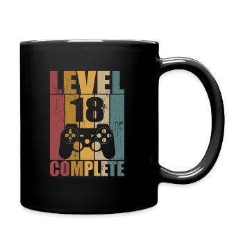 18th Birthday Level 18 Complete Gamer 18 years - Full Colour Mug - black - Right