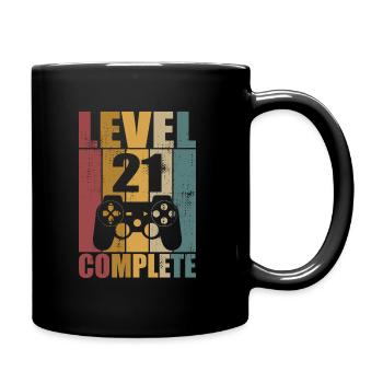 21. Geburtstag Level 21 Complete Gamer 21 Jahre - Tasse einfarbig - Schwarz - Rechts
