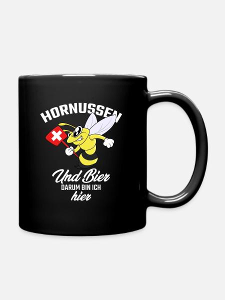 Hornussen und Bier - Tasse einfarbig - Schwarz