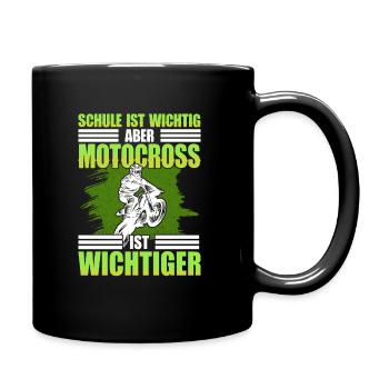 Schule Ist Wichtig Aber Motocross Kinder Motorrad - Tasse einfarbig - Schwarz - Rechts
