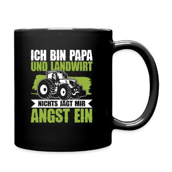 Ich Bin Papa Und Landwirt Traktor Vater Trecker - Tasse einfarbig - Schwarz - Rechts