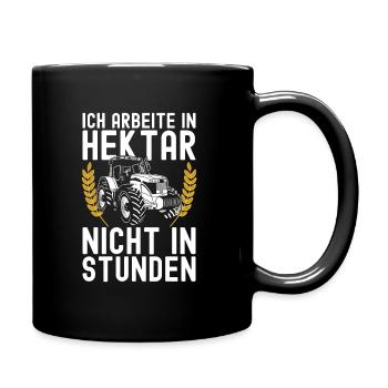 Traktor Fahrer Landwirt Trecker Bauer Agrar - Tasse einfarbig - Schwarz - Rechts