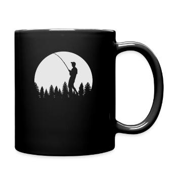 Retro Graphic Angler Fisherman Sport Fisherman Fishing - Full Colour Mug - black - Right