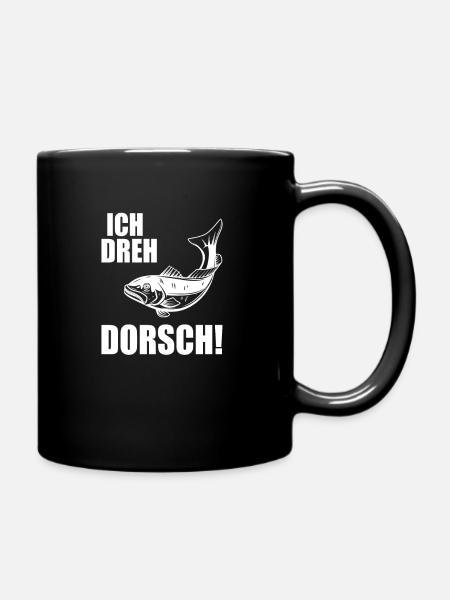 Ich Dreh Dorsch Angler Fischer Hobby Angeln - Tasse einfarbig - Schwarz