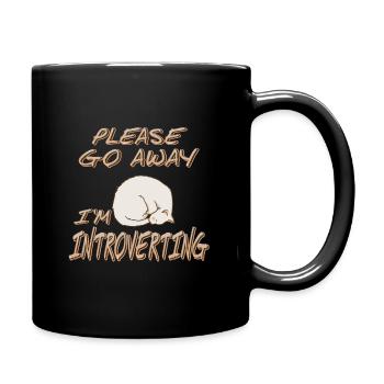 S’il vous plaît, partez, je suis un introverti - Mug uni - noir - Droite