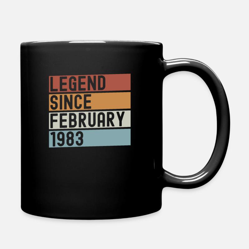 Légende Février 1983 Born Vintage Anniversaire - Mug uni - noir