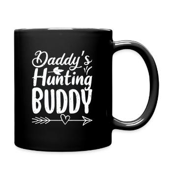 Daddy's Hunting Buddy Vitnage Distressed GIft - Full Colour Mug - black - Right