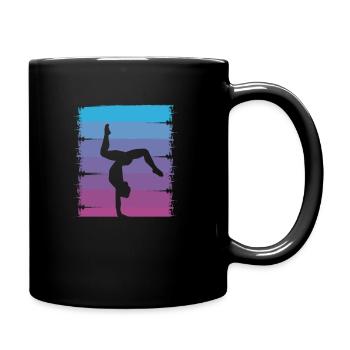 Turnen Handstand Bodenturnen Turner Gymnastik - Tasse einfarbig - Schwarz - Rechts