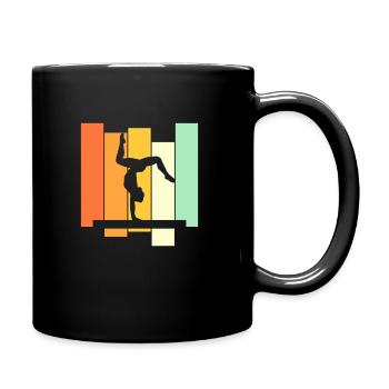 Turnen Handstand Bodenturnen Turner Gymnastik - Tasse einfarbig - Schwarz - Rechts
