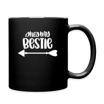 Sie ist meine Bestie - Tasse einfarbig - Schwarz - Rechts
