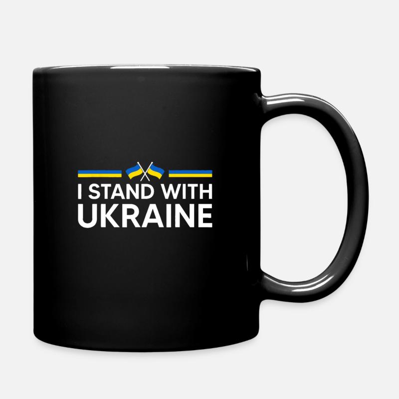 Ich stehe an der Seite der Ukraine - Tasse einfarbig - Schwarz
