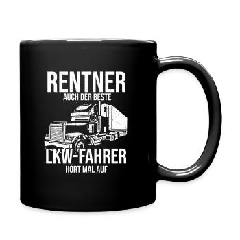 Kraftfahrer Rente Fernfahrer Opa LKW-Fahrer Rentne - Tasse einfarbig - Schwarz - Rechts