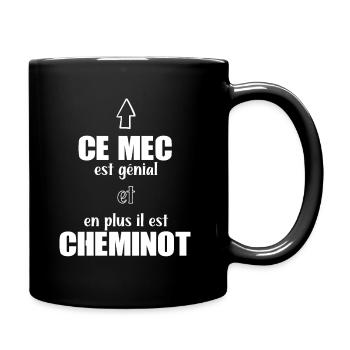 Cheminot - Train - Génial - Cadeau - Drôle - Mec - Mug uni - noir - Droite