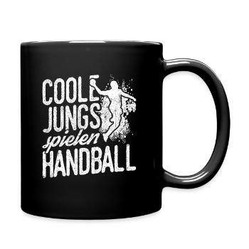 Coole Jungs spielen Handball - Handballer Jungen K - Tasse einfarbig - Schwarz - Rechts