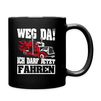 LKW Führerschein Bestanden Weg Da! Geschenk LKW-Fa - Tasse einfarbig - Schwarz - Rechts