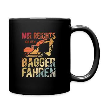 Baggerführer Bagger fahren Männer Baggerfahrer Spr - Tasse einfarbig - Schwarz - Rechts