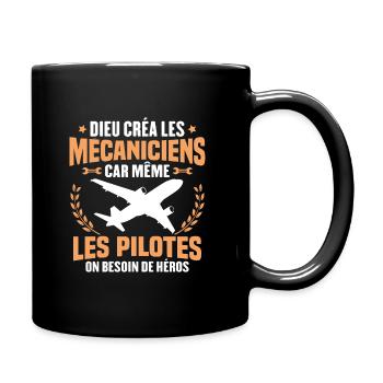 Cadeau humour mécanicien d'avion - Mug uni - noir - Droite