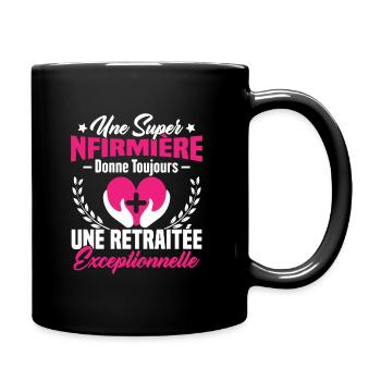 Retraite infirmière, Cadeau future retraitée - Mug uni - noir - Droite