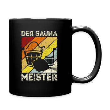 Sauna Wellness Saunagänger Finnische Sauna Spruch - Tasse einfarbig - Schwarz - Rechts