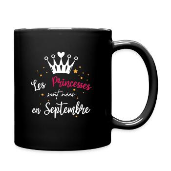 Les Princesse sont nées en Septembre - Mug uni - noir - Droite