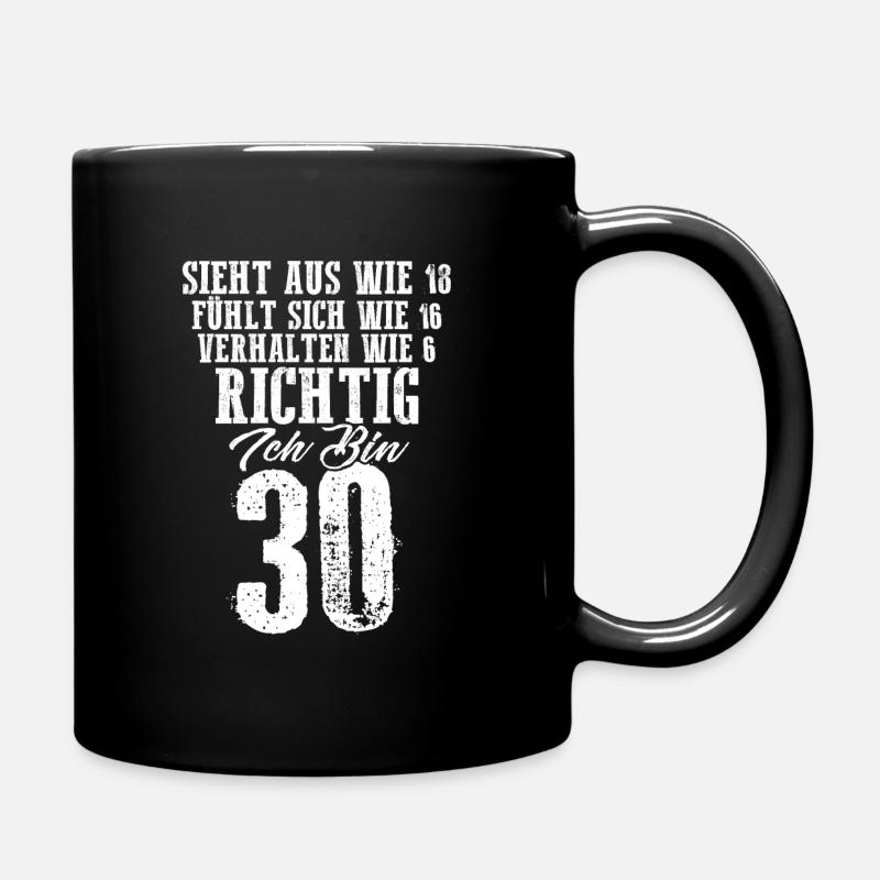 Vintage 30 Jahre Mann 30ter Geschenk 30. Geburtsta - Tasse einfarbig - Schwarz