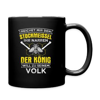 Stockmeissel König Volk Biene Imker Bienenzüchter - Tasse einfarbig - Schwarz - Rechts