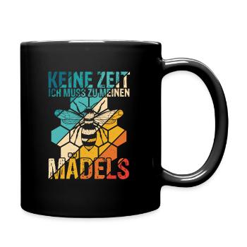 Imker Spruch - Keine Zeit ich muss zu meinen Mädel - Tasse einfarbig - Schwarz - Rechts