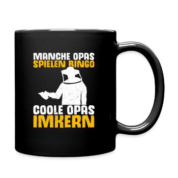 Manche Opas spielen Bingo coole Opas imkern Imker - Tasse einfarbig - Schwarz - Rechts