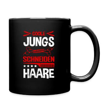 Coole Jungs schneiden Haare - Friseur Barber Spruc - Tasse einfarbig - Schwarz - Rechts