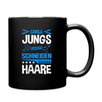 Coole Jungs schneiden Haare - Friseur Barber Gesch - Tasse einfarbig - Schwarz - Rechts